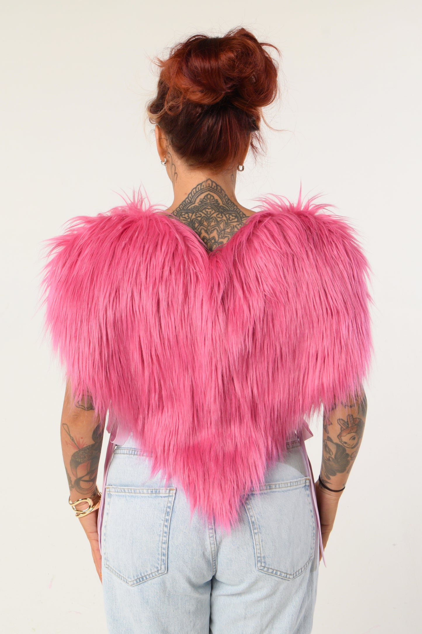 Rent our Faux Fur Heart Gilet - ONE SIZE