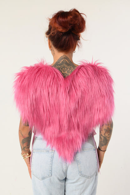 Rent our Faux Fur Heart Gilet - ONE SIZE